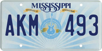 MS license plate AKM493