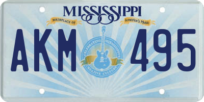 MS license plate AKM495