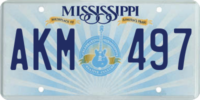 MS license plate AKM497