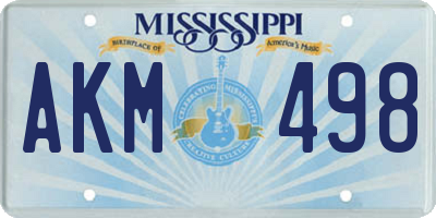 MS license plate AKM498