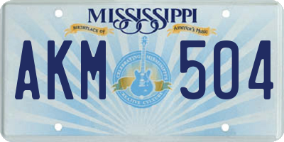 MS license plate AKM504