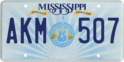 MS license plate AKM507