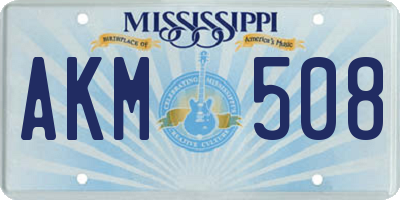 MS license plate AKM508