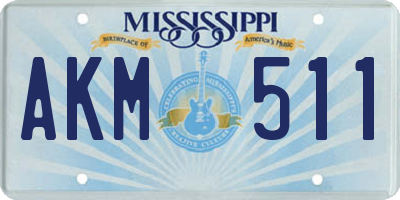 MS license plate AKM511