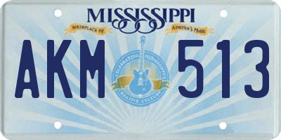 MS license plate AKM513
