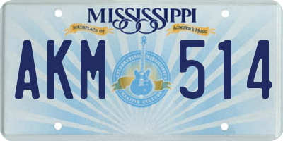 MS license plate AKM514