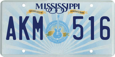 MS license plate AKM516