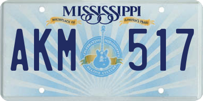 MS license plate AKM517