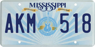 MS license plate AKM518