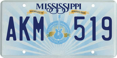 MS license plate AKM519