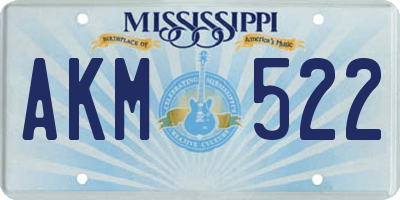 MS license plate AKM522