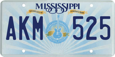 MS license plate AKM525