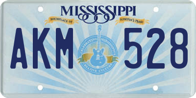 MS license plate AKM528