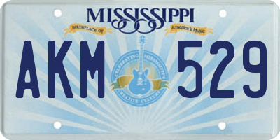 MS license plate AKM529