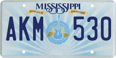 MS license plate AKM530