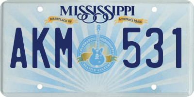 MS license plate AKM531