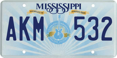 MS license plate AKM532