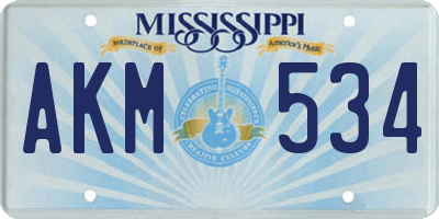 MS license plate AKM534