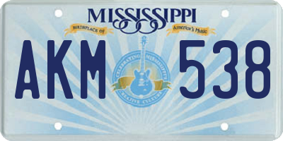MS license plate AKM538