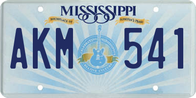 MS license plate AKM541