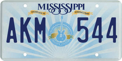 MS license plate AKM544