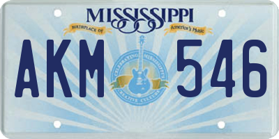 MS license plate AKM546