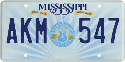MS license plate AKM547
