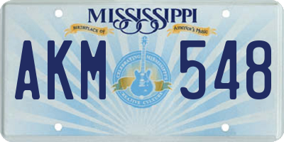 MS license plate AKM548