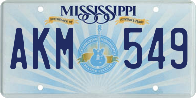 MS license plate AKM549