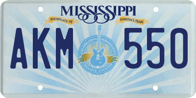 MS license plate AKM550