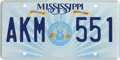 MS license plate AKM551