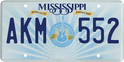 MS license plate AKM552