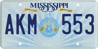 MS license plate AKM553