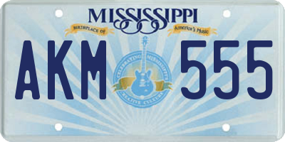MS license plate AKM555