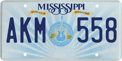 MS license plate AKM558