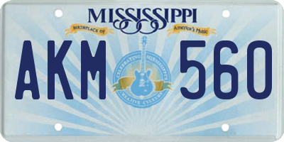 MS license plate AKM560
