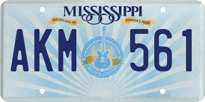 MS license plate AKM561