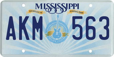 MS license plate AKM563