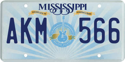 MS license plate AKM566