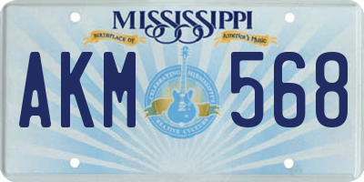 MS license plate AKM568