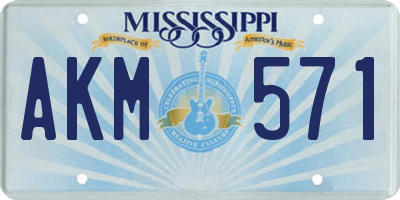 MS license plate AKM571
