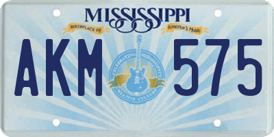 MS license plate AKM575