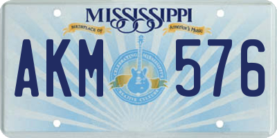 MS license plate AKM576