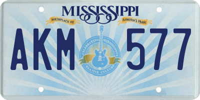MS license plate AKM577