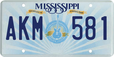 MS license plate AKM581