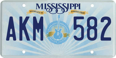 MS license plate AKM582