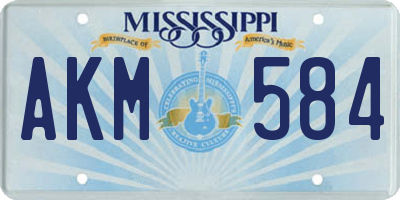 MS license plate AKM584