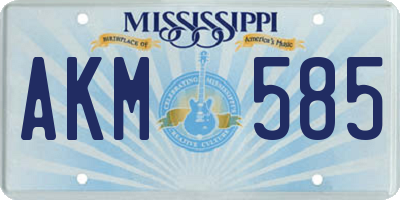 MS license plate AKM585