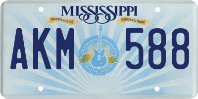 MS license plate AKM588