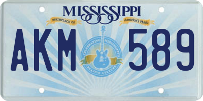 MS license plate AKM589